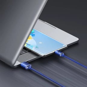 Baseus Câble USB-C vers USB-A 100W Série Crystal Shine Charge et Synchronisation 1,2m Bleu — image 5