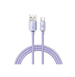 Baseus Câble USB-C vers USB-A 100W Série Crystal Shine Charge et Synchronisation 1,2m Lavande