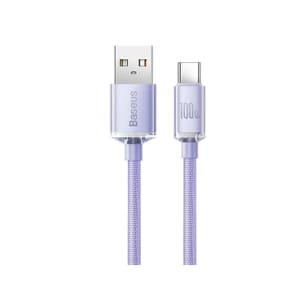 Baseus Câble USB-C vers USB-A 100W Série Crystal Shine Charge et Synchronisation 1,2m Lavande — image 2