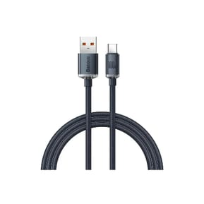 Baseus Câble USB-C vers USB-A 100W Série Crystal Shine Charge et Synchronisation 1,2m Noir