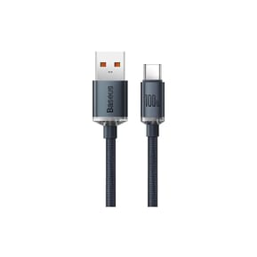 Baseus Câble USB-C vers USB-A 100W Série Crystal Shine Charge et Synchronisation 1,2m Noir — image 2