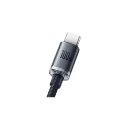 Baseus Câble USB-C vers USB-A 100W Série Crystal Shine Charge et Synchronisation 1,2m Noir