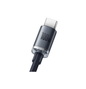Baseus Câble USB-C vers USB-A 100W Série Crystal Shine Charge et Synchronisation 1,2m Noir