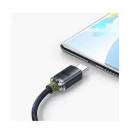 Baseus Câble USB-C vers USB-A 100W Série Crystal Shine Charge et Synchronisation 1,2m Noir