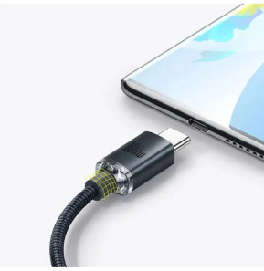 Baseus Câble USB-C vers USB-A 100W Série Crystal Shine Charge et Synchronisation 1,2m Noir