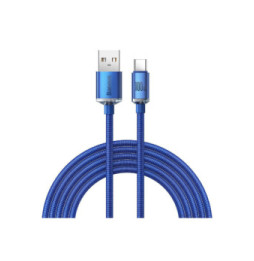 Baseus Câble USB-C vers USB-A 100W Série Crystal Shine Charge et Synchronisation 2m Bleu