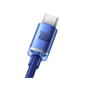 Baseus Câble USB-C vers USB-A 100W Série Crystal Shine Charge et Synchronisation 2m Bleu — image 3