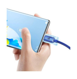 Baseus Câble USB-C vers USB-A 100W Série Crystal Shine Charge et Synchronisation 2m Bleu