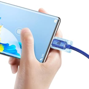 Baseus Câble USB-C vers USB-A 100W Série Crystal Shine Charge et Synchronisation 2m Bleu — image 4