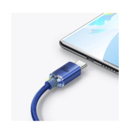Baseus Câble USB-C vers USB-A 100W Série Crystal Shine Charge et Synchronisation 2m Bleu