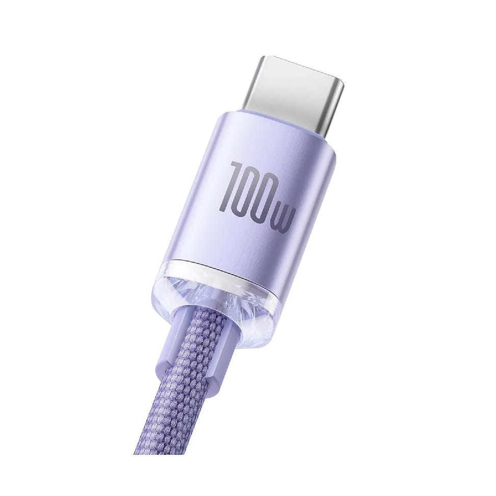 Baseus Câble USB-C vers USB-A 100W Série Crystal Shine Charge et Synchronisation 2m Lavande — image 3