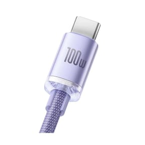 Baseus Câble USB-C vers USB-A 100W Série Crystal Shine Charge et Synchronisation 2m Lavande — image 3