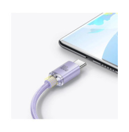 Baseus Câble USB-C vers USB-A 100W Série Crystal Shine Charge et Synchronisation 2m Lavande
