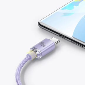 Baseus Câble USB-C vers USB-A 100W Série Crystal Shine Charge et Synchronisation 2m Lavande — image 5