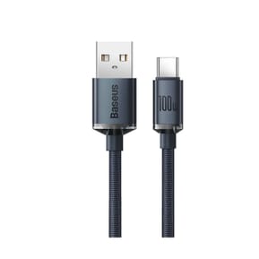 Baseus Câble USB-C vers USB-A 100W Série Crystal Shine Charge et Synchronisation 2m Noir — image 2