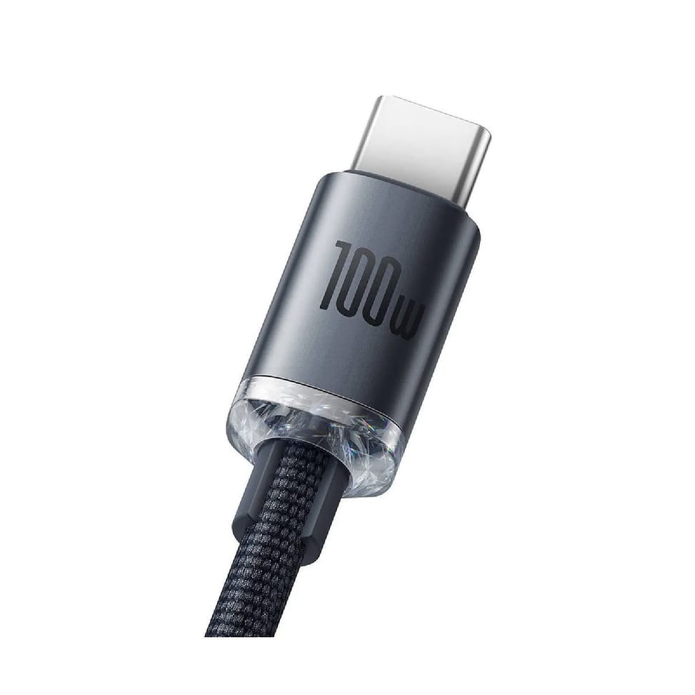 Baseus Câble USB-C vers USB-A 100W Série Crystal Shine Charge et Synchronisation 2m Noir — image 3