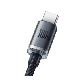Baseus Câble USB-C vers USB-A 100W Série Crystal Shine Charge et Synchronisation 2m Noir — image 3
