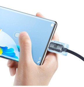 Baseus Câble USB-C vers USB-A 100W Série Crystal Shine Charge et Synchronisation 2m Noir