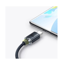 Baseus Câble USB-C vers USB-A 100W Série Crystal Shine Charge et Synchronisation 2m Noir