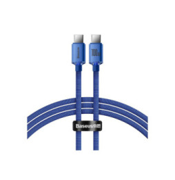Baseus Câble USB-C vers USB-C 100W Série Crystal Shine Charge et Synchronisation 1,2m Bleu