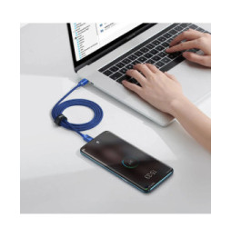 Baseus Câble USB-C vers USB-C 100W Série Crystal Shine Charge et Synchronisation 1,2m Bleu
