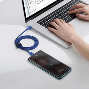 Baseus Câble USB-C vers USB-C 100W Série Crystal Shine Charge et Synchronisation 1,2m Bleu — image 5