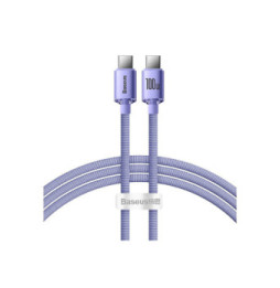 Baseus Câble USB-C vers USB-C 100W Série Crystal Shine Charge et Synchronisation 1,2m Lavande