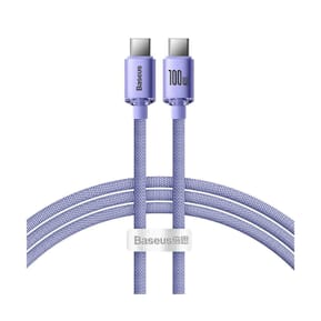 Baseus Câble USB-C vers USB-C 100W Série Crystal Shine Charge et Synchronisation 1,2m Lavande