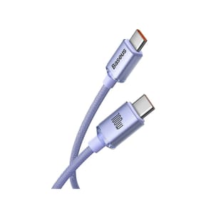 Baseus Câble USB-C vers USB-C 100W Série Crystal Shine Charge et Synchronisation 1,2m Lavande — image 2