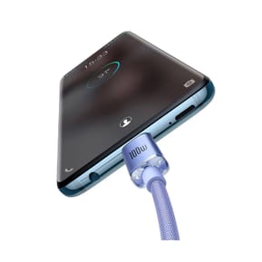 Baseus Câble USB-C vers USB-C 100W Série Crystal Shine Charge et Synchronisation 1,2m Lavande — image 3