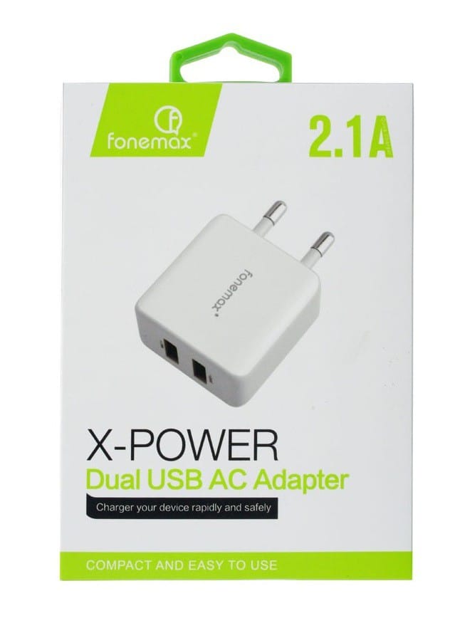 Chargeur secteur USB Fonemax X-Power AC200 (2x USB - 2.1A)