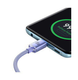 Baseus Câble USB-C vers USB-C 100W Série Crystal Shine Charge et Synchronisation 1,2m Lavande