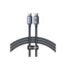 Baseus Câble USB-C vers USB-C 100W Série Crystal Shine Charge et Synchronisation 1,2m Noir