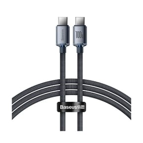 Baseus Câble USB-C vers USB-C 100W Série Crystal Shine Charge et Synchronisation 1,2m Noir