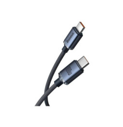 Baseus Câble USB-C vers USB-C 100W Série Crystal Shine Charge et Synchronisation 1,2m Noir