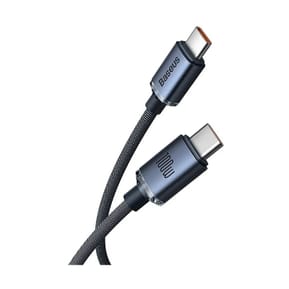 Baseus Câble USB-C vers USB-C 100W Série Crystal Shine Charge et Synchronisation 1,2m Noir — image 2
