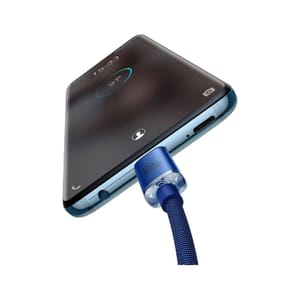 Baseus Câble USB-C vers USB-C 100W Série Crystal Shine Charge et Synchronisation 2m Bleu — image 3