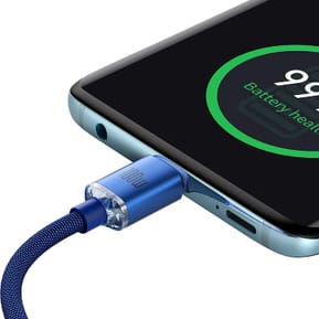 Baseus Câble USB-C vers USB-C 100W Série Crystal Shine Charge et Synchronisation 2m Bleu — image 4