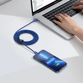 Baseus Câble USB-C vers USB-C 100W Série Crystal Shine Charge et Synchronisation 2m Bleu — image 5