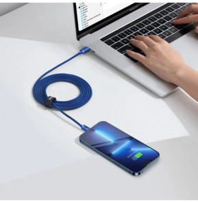 Baseus Câble USB-C vers USB-C 100W Série Crystal Shine Charge et Synchronisation 2m Bleu