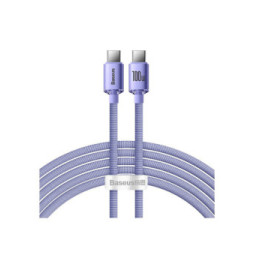 Baseus Câble USB-C vers USB-C 100W Série Crystal Shine Charge et Synchronisation 2m Lavande