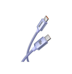 Baseus Câble USB-C vers USB-C 100W Série Crystal Shine Charge et Synchronisation 2m Lavande