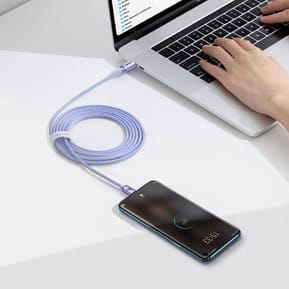 Baseus Câble USB-C vers USB-C 100W Série Crystal Shine Charge et Synchronisation 2m Lavande — image 5