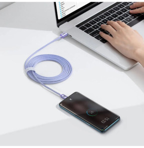 Baseus Câble USB-C vers USB-C 100W Série Crystal Shine Charge et Synchronisation 2m Lavande