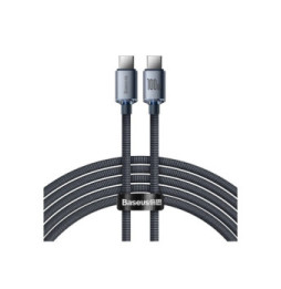 Baseus Câble USB-C vers USB-C 100W Série Crystal Shine Charge et Synchronisation 2m Noir
