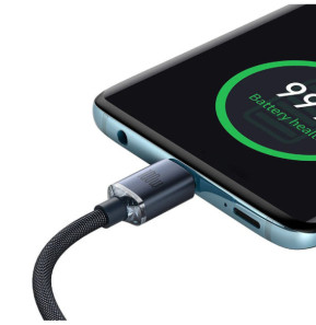 Baseus Câble USB-C vers USB-C 100W Série Crystal Shine Charge et Synchronisation 2m Noir