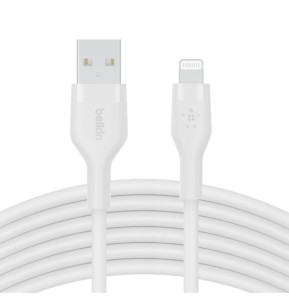 Belkin Boost Charge Flex Câble silicone USB-A vers Lightning (Blanc) - 2 m