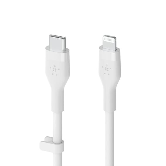 Belkin Boost Charge Flex Câble silicone USB-C vers Lightning (Blanc) - 2 m