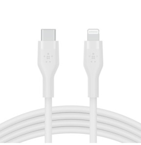 Belkin Boost Charge Flex Câble silicone USB-C vers Lightning (Blanc) - 2 m