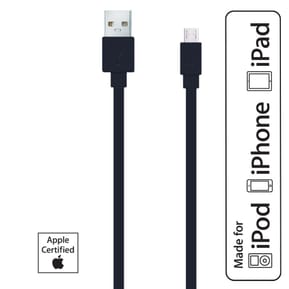 Câble fonemax X-SYNC Lightning vers USB - pour iPad, iPhone et iPod (120 cm - 2.4A), Certifié par Apple